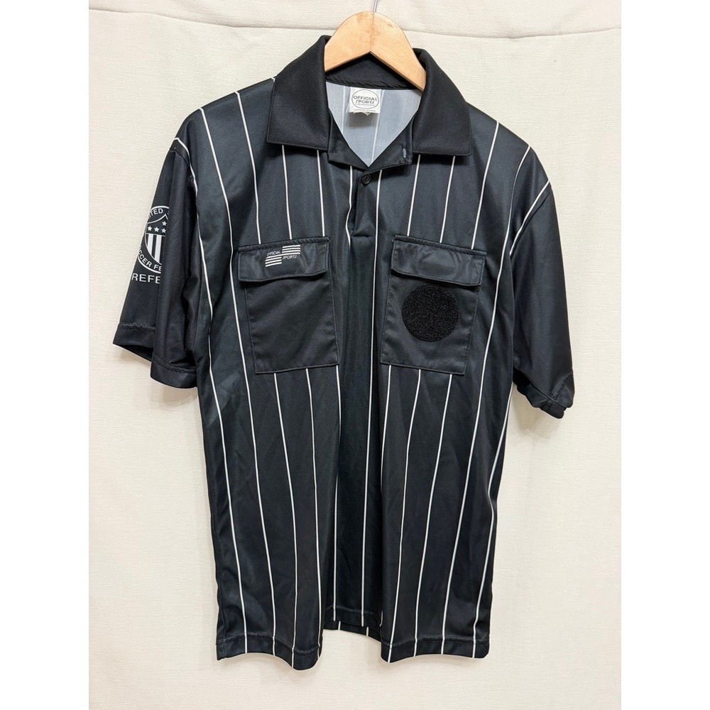 Official Sports International USSF Soccer Referee Jersey Black White Medium